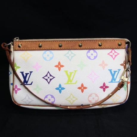 Louis Vuitton x Murakami Pochette Accessory Pouch Monogram Multicolor White M92649 #74953