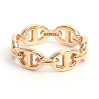 HERMES Chaine d'Ancre Enchainee Ring PM 18K Pink Gold #19241