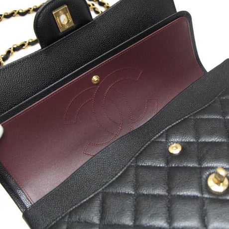CHANEL Classic 30 Jumbo Double Flap Bag Quilted Caviar Black ＃73939