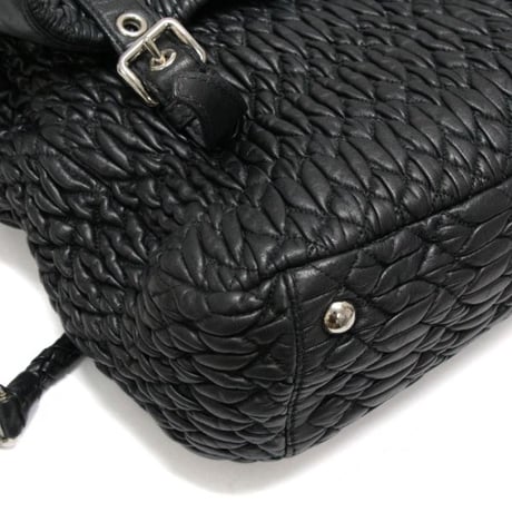 Miu Miu Matelasse Flap Shoulder Bag Leather Black #75026