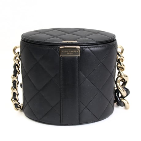 CHANEL Resin Elegant Chain Vanity Case Quilted Lambskin Black #73079