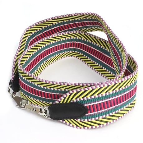 HERMES Bandouliere Sangles Caval Shoulder Strap Canvas Multicolor ＃19381