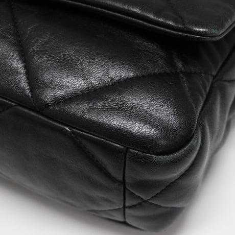 CHANEL Small 19 Shoulder Bag Quilted Shiny Lambskin Black #74408