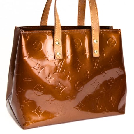 Louis Vuitton Reade PM Handbag Monogram Vernis Bronze M91146 #74030