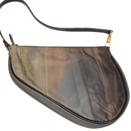 Christian Dior Saddle Pouch Printed Nylon Brown #74442