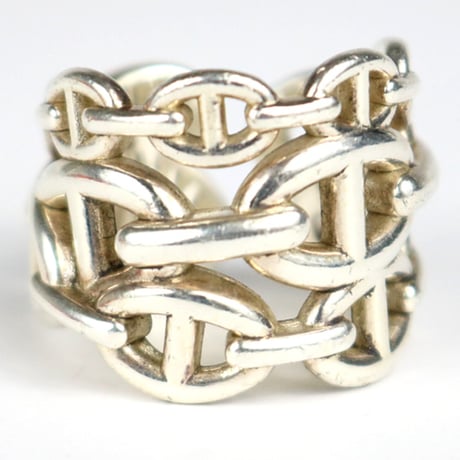 HERMES Chaine d'Ancre Enchainee GM Ring Silver 925 #31382