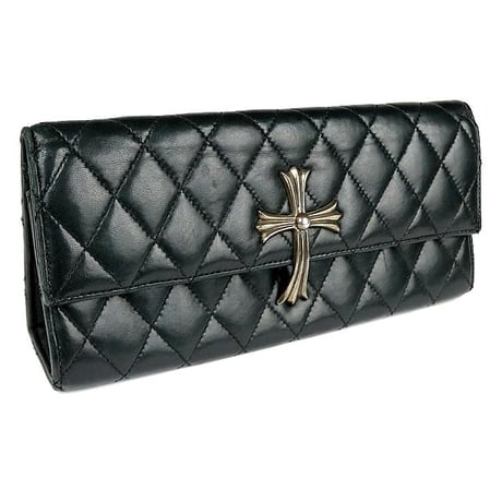 Chrome Hearts Large Cross Dinner Leather Clutch Bag #31334