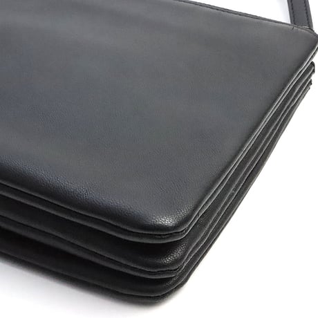 CELINE Small Trio Shoulder Bag Leather Black #74756