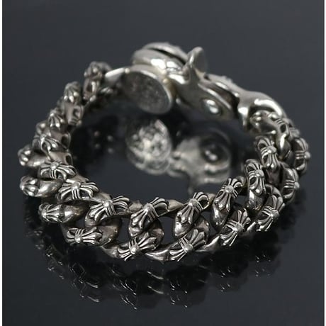 Chrome Hearts Extra Fancy Link Cross Ball Clip Bracelet 13Links #103337