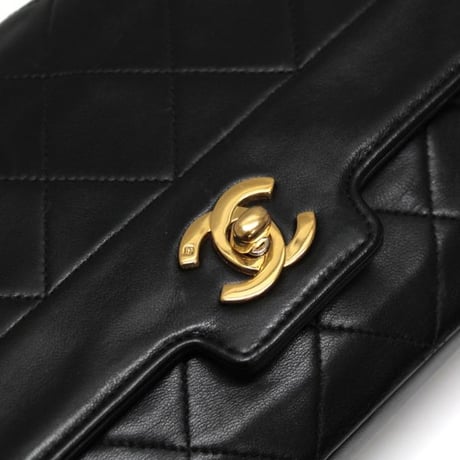 CHANEL Single Flap Bag Quilted Lambskin Black ＃75029