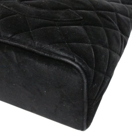 CHANEL Medallion Tote Bag Quilted Velvet Black #75017