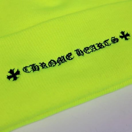 Chrome Hearts Watch Cap Triple Cross Beanie Neon Yellow #30809