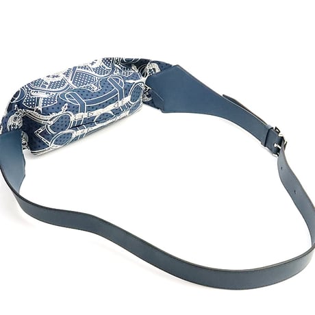HERMES Banasilk Belt Bag Silk Swift Leather Bleu de Prusse #19001