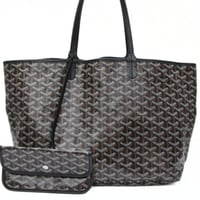 GOYARD Saint Louis PM Tote Bag Goyardine Coated Canvas Black #75265
