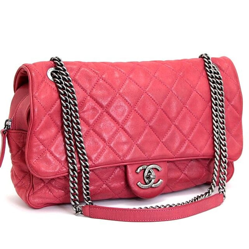 CHANEL Quilted Crumpled Lambskin Leather Shiva
