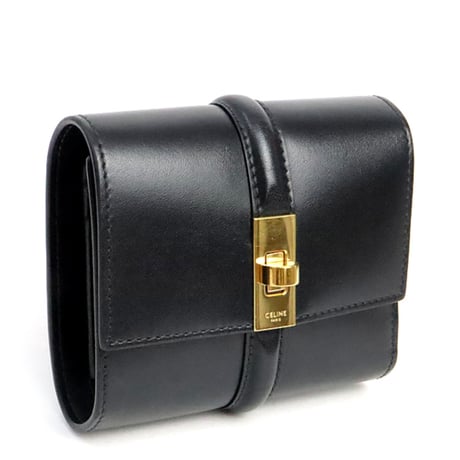 CELINE Small 16 Wallet Calfskin Black #19425