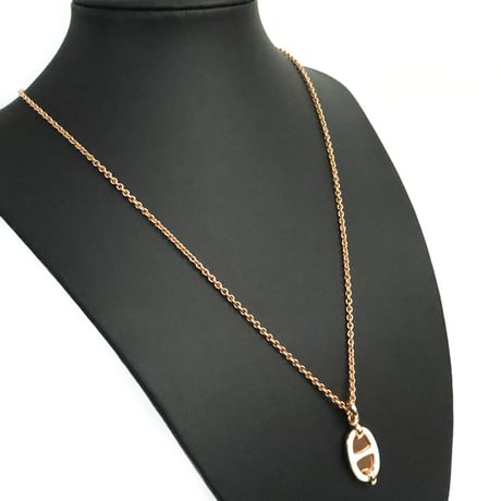 HERMES Mini Maillon PM Necklace Rose Gold-toned ＃19239