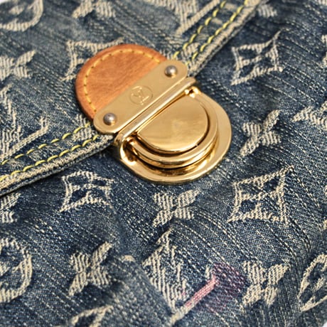 Louis Vuitton Mini Pleaty Handbag Monogram Denim Blue #75044