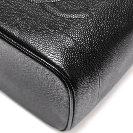 CHANEL CC Logo Vanity Bag Caviar Black #74781