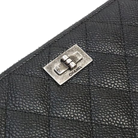 CHANEL 2.55 Reissue Zip-around Wallet Quilted Caviar Black #18707