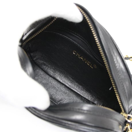 CHANEL Oval Shoulder Bag with Tassel Charm Lambskin Black #73182