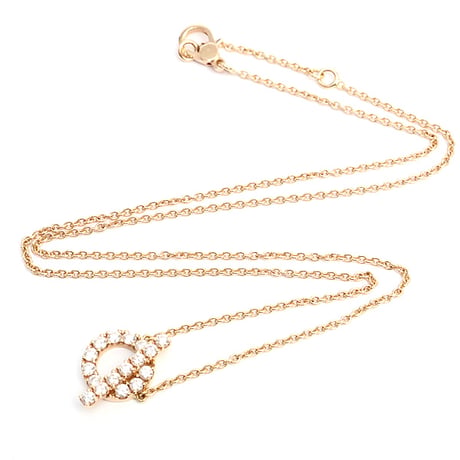 HERMES Finesse Pendant Necklace 18K Pink Gold Diamond #18607