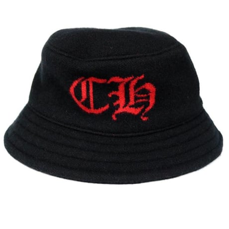 Chrome Hearts Cashmere CH Logo Bucket Hat Black #101749