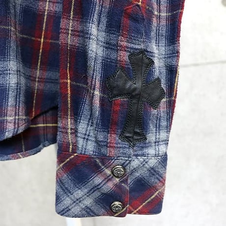 Chrome Hearts Floral Button Check Flannel Shirt #102050