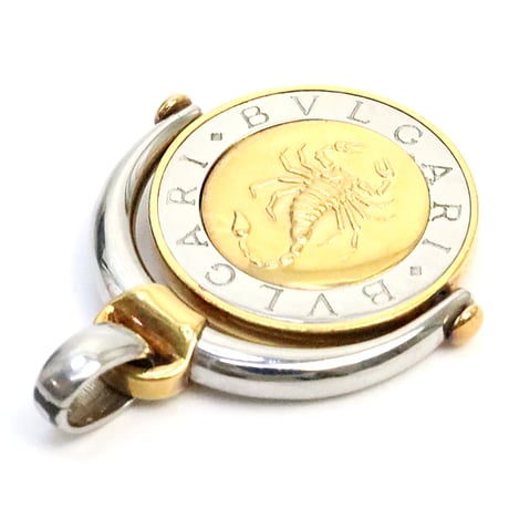 BVLGARI Horoscope Scorpio Pendant Top 18K Yellow Gold Stainless Steel ＃18898