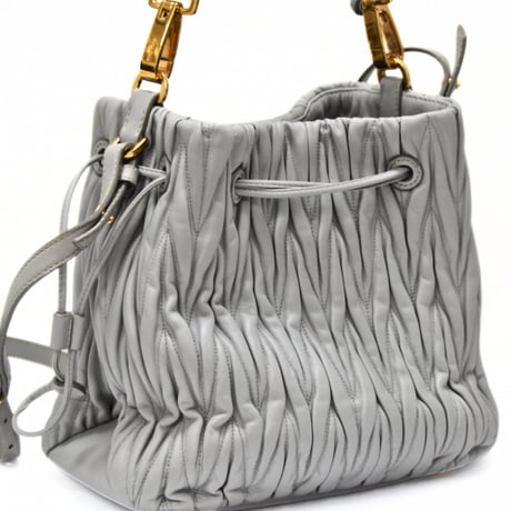 Miu Miu Matelasse Bucket Bag Nappa Leather Cornflower #74331