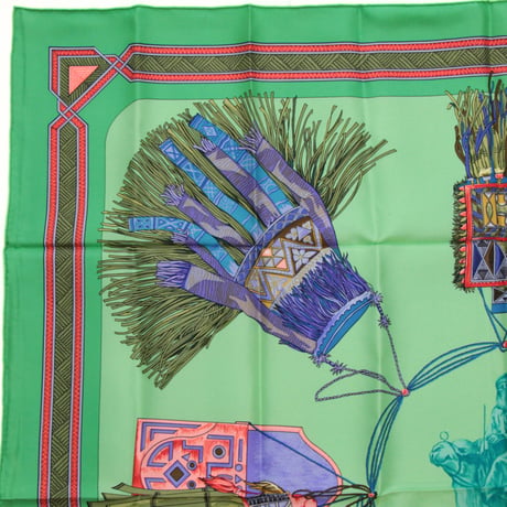 HERMES Carre 90 Silk 100% Scarf Stole ”CUIRS DU DESERT” #73433