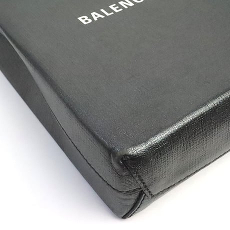 BALENCIAGA XXS Shopping Tote Bag Leather Dark Silver #19377