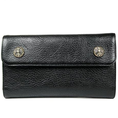 Chrome Hearts Brand-New Cross Button Wave Wallet #31238