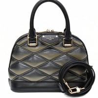 Louis Vuitton Alma BB Handbag Melletage Lambskin Black Beige M23576 #74595