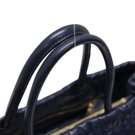 Miu Miu Matelassé Handbag Leather Navy #74327
