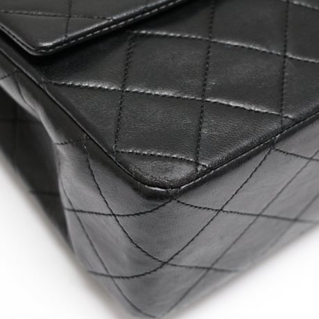 CHANEL Vintage Classic 27 Flap Bag Quilted Lambskin Black ＃75013