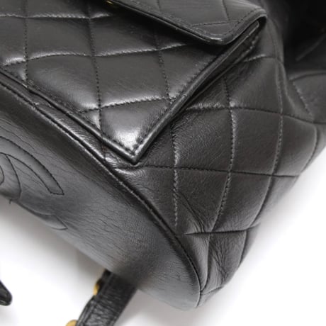 CHANEL Duma Backpack Quilted Lambskin Black ＃71594