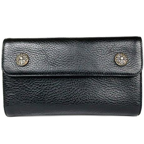 Chrome Hearts Brand-New Cross Button Wave Wallet #31356
