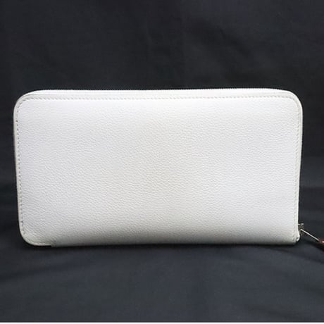 HERMES Azap Long Silk'In Wallet Evercolor Leather White #18883