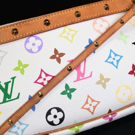 Louis Vuitton x Murakami Pochette Accessory Pouch Monogram Multicolor White M92649 #75227