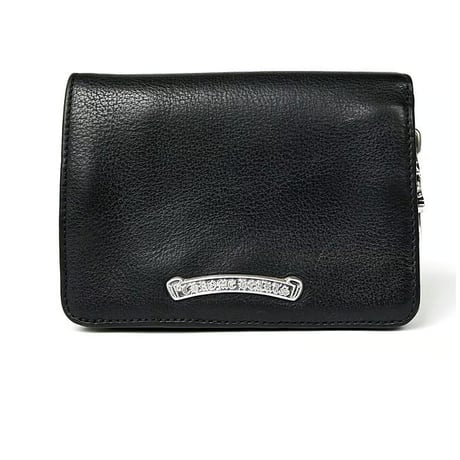 Chrome Hearts Joey Scroll Logo Heavy Leather Wallet in Black #30984
