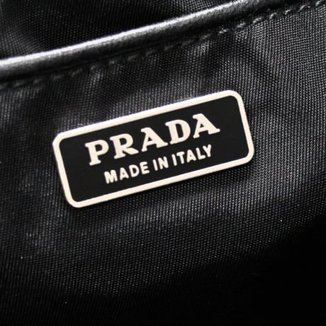 PRADA Bead Embroidered Mini Handbag Nylon Black ＃74972