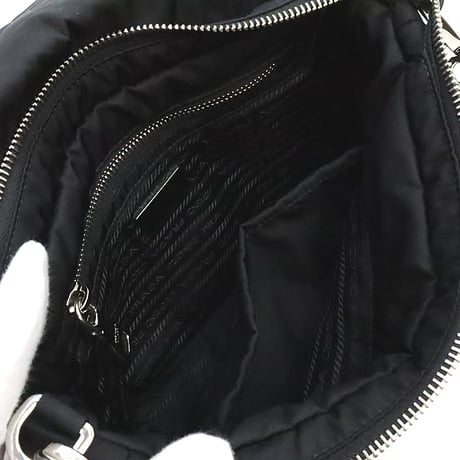PRADA Re-Nylon Shoulder bag Padded Nylon Black 1BD290 #19162