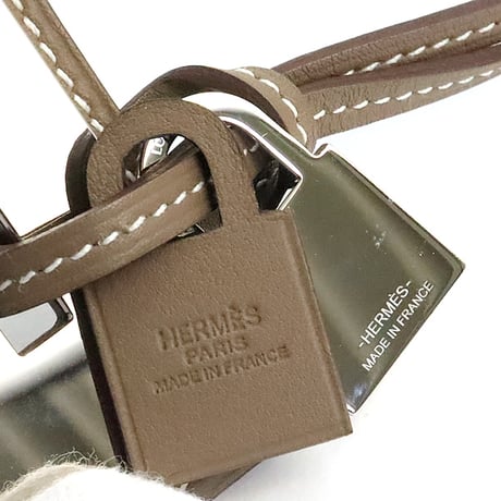 HERMES O'Kelly GM Pendant Necklace Swift Leather Etoupe ＃19004