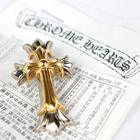 【￥4,799,900】 CHROME HEARTS 22K/18K Two-Tone Small Double CH Cross Pendant  #103633