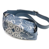 HERMES Banasilk Belt Bag Silk Swift Leather Bleu de Prusse #19001