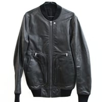 Rick Owens 25SS BAUHAUS FLIGHT Bomber Jacket Leather Black ＃30512