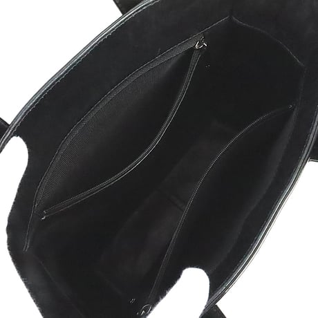 CHANEL Chocolate Bar Tote Bag Quilted Patent Black #75240