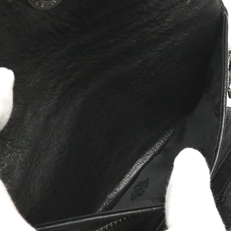 Chrome Hearts WAVE QUILTED 3 SNAP WALLET  Black #30028