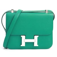 HERMES Constance 24 Shoulder Bag Epsom Leather Vert Jade #19087
